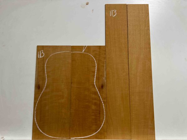 Flame Genuine Mahogany Dreadnought Guitar Back & Side Set #113 Online Hot Sale